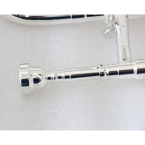 Trombone <span class=keywords><strong>soprano</strong></span> plaqué argent, trombone de haute qualité, <span class=keywords><strong>trompette</strong></span> à vent en Sib - Product Image 4