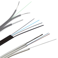 Factory Price 1 2 4 Core Indoors Outdoors FTTH Drop Fiber Optic Flat Cable LSZH Jacket GJYXCH GJYXFCH Steel Wire FRP