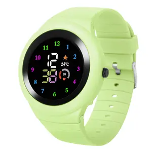 LED new watch button glass round men and women students sports flashing light fashion electronic watches