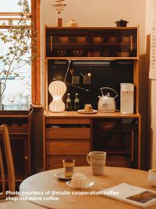 Armoire à thé en bois massif, buffet, <span class=keywords><strong>petit</strong></span> appartement, rangement intégré, armoire haute murale pour salon - Product Image 2