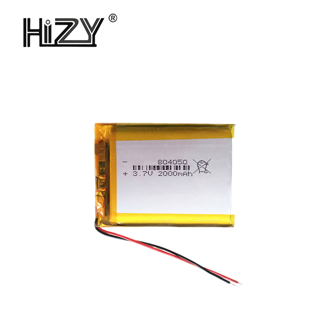 HIZY High Capacity 804050 Lithium Polymer Battery 3.7V 2000mAh 7.4Wh Long Runtime Rechargeable Cell 500 Cycles 12-Month Warranty