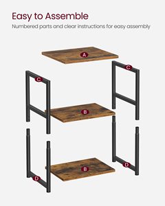 Bán buôn bảng phụ bằng gỗ, mộc mạc gỗ nhỏ cuối bảng đầu giường cho phòng khách, 3 tầng màu nâu và màu đen cổ điển - Product Image 6