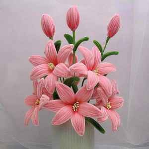 Kit de fabrication de bouquet de lys DIY de haute qualité en gros, <span class=keywords><strong>tiges</strong></span> épaisses et duveteuses, couleurs vibrantes, arrangements floraux faits à la main - Product Image 4