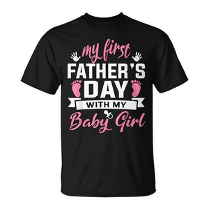 Mi primer día del Día del Padre con mi camiseta de bebé niña para papá nuevo - Product Image 2