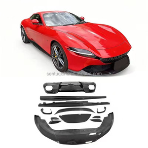 Kit carrosserie en fibre de carbone sèche pour Ferrari Roma : Lame avant, diffuseur, spoiler, jupes latérales, pare-chocs Roma, pièces automobiles Roma - Product Image 1