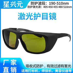 Lunettes de sécurité laser, monture noire, verres de 1,5 mm, transmission de 70 %, protection contre les UV et la lumière bleue, fabricant de Shenzhen - Product Image 5