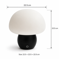 Lampe de table LED rechargeable en forme de champignon, 3 couleurs, intensité réglable, commande tactile, sans fil, veilleuse de chevet pour chambre à coucher et hôtel