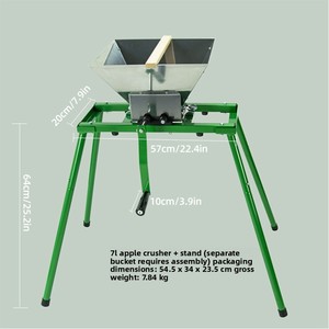 Broyeur manuel en acier inoxydable CH115 pour <span class=keywords><strong>cidre</strong></span> de <span class=keywords><strong>pomme</strong></span>, raisins et baies, idéal pour la fabrication <span class=keywords><strong>maison</strong></span> et le dépelliculage - Product Image 5