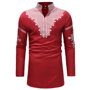 Nouveau Design 2022 Abaya Africain Chemise <span class=keywords><strong>Homme</strong></span> Turquie Dashiki Boubou Mode Vêtements Africains pour Hommes - Product Image 2