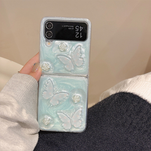<span class=keywords><strong>เคส</strong></span>โทรศัพท์มือถือแบบแข็งลายดอกไม้และผีเสื้อสไตล์เกาหลีสำหรับผู้หญิงและเด็กผู้หญิง  รับผลิตตามสั่งขายส่ง สำหรับ Samsung Z <span class=keywords><strong>Flip</strong></span> 8 7 6 5 - Product Image 5