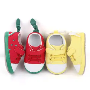 新款休闲婴儿鞋男童女童TPR鞋底红色黄色婴儿学步鞋批发