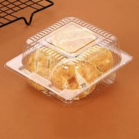 Boîte de rangement pour pâtisserie et desserts en plastique PET transparent, recyclable, avec revêtement UV, pour la livraison de gâteaux et de desserts