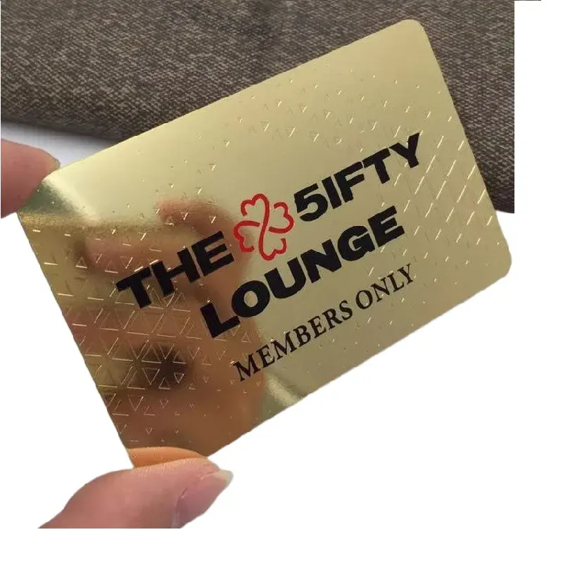 럭셔리 골드 스테인레스 스틸 VIP 멤버십 빈 신용 카드 크기 레이저 조각을위한 금속 명함