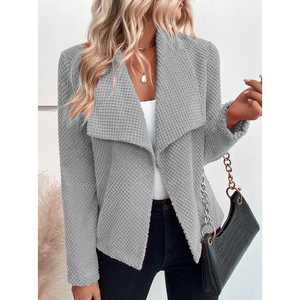 Turn Down Collar Solid Color Long Sleeve Simple Women's Suit Short <b>Ladies</b> <b>Coat</b> Clothing Fashion - Product Image 6