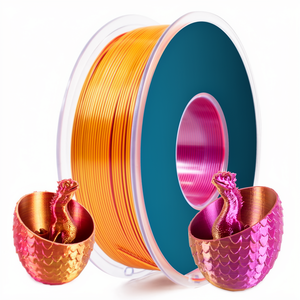 Filamento PLA de Seda Tricolor para Impresora 3D, 1.75mm, 200C, Bobina de 1kg, Degradado Rojo, Dorado y Morado, Alta Calidad - Product Image 1