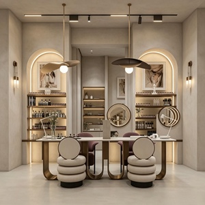 Beauty Salon Interior Design Custom Full Room Decoration Salon Station Manicure Shop <b>Display</b> Layout Hair Salon Store Renovation - Product Image 2