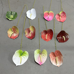 Flores Artificiales de Anturio Yixuan, de Goma Suave con Tacto Real, para Decoración de Bodas, Arreglos Florales DIY - Product Image 2