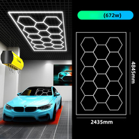 Lampes de travail en nid d'abeille, lampe LED hexagonale pour atelier automobile, lavage de voitures et station de lavage, 14 grilles LED pour bars, gymnases et salles de danse