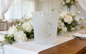 Custom Frosted PP U Shape 12oz 16oz 24oz Wedding Monogram Logo Printed Disposable Party <b>Drink</b> <b>Plastic</b> <b>Cup</b> - Product Image 3