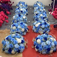 Bola Bunga Gypsophila Mawar Biru Langit Safir Simulasi Sutra - Gaya Romantis untuk Dekorasi Pernikahan & Tempat Acara