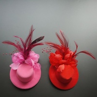 Mignon fête des enfants fleur épingle à cheveux Performance scène plume chapeau chapeaux Jazz danse cheveux accessoires