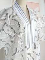 Robes africaines personnalisées H&D S10205 pour femmes, robe blanche Boubou Dashiki en dentelle, robe longue brodée avec foulard