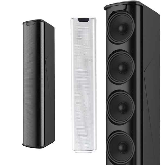 8Ohm 123dB Waterproof Line Array Loudspeaker Powered DSP Mini Active Column Line Array Speakers