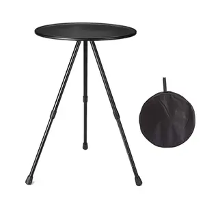 Pieghevole <span class=keywords><strong>tavolo</strong></span> da campeggio regolabile Picnic gambe pieghevole <span class=keywords><strong>tavolo</strong></span> rotondo leggero alluminio piccolo esterno in metallo mobili da esterno facile - Product Image 1