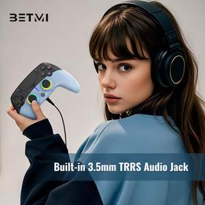 3.5mm Audio Jack (Black/Blue + Blue/Gray) 9 RGB <b>Light</b> Colors Foldable ABS Material Gaming <b>Finger</b> Sleeve - Product Image 6