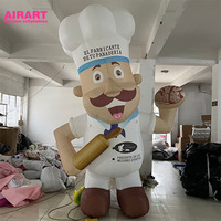 Chef gonflable de décoration d'événement de marketing de restaurant, chef gonflable avec du pain pour l'extérieur