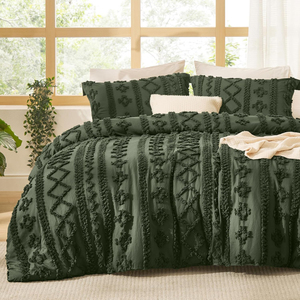 Tufted Boho <span class=keywords><strong>Comforter</strong></span> thiết lập thân thiện với môi Vua kích thước với gối shams Chic thêu giường thiết lập mềm Jacquard <span class=keywords><strong>Comforter</strong></span> - Product Image 2
