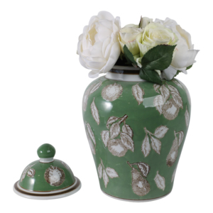 Vaso Decorativo in Ceramica con Design a Pera Verde per Soggiorno, Ufficio e Arredamento Casa - Product Image 2
