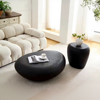 Table basse en forme de galet de style Wabi-sabi minimaliste moderne, en plastique renforcé de fibre de verre, forme irrégulière, pour la maison, les meubles d'hôtel