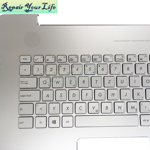 Tastiera retroilluminata di ricambio WB per <span class=keywords><strong>Asus</strong></span> VivoBook Pro N752VX N752V 0KNB0-662JWB00 0KN0-SU1WB13 con cover superiore palmrest argento - Product Image 3