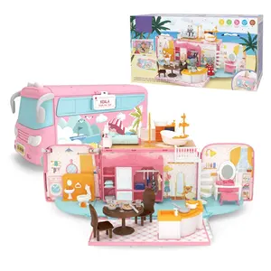 Casa de muñecas koala de juguete para niños, casa rodante de simulación de juguete, muebles, regalo para niñas, nueva tendencia