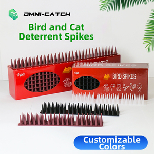 Piques <span class=keywords><strong>anti</strong></span>-oiseaux et <span class=keywords><strong>anti</strong></span>-chats, 12 pièces/paquet, piques répulsives en plastique pour oiseaux, pigeons, chiens, pour clôture, mur, fenêtre, dissuasion des animaux - Product Image 1