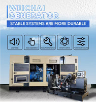 Groupes électrogènes diesel silencieux 20kw 30kw 40kw 50kw 60kw 80kw triphasés pour la production d'électricité, avec moteurs Weichai et Cummins