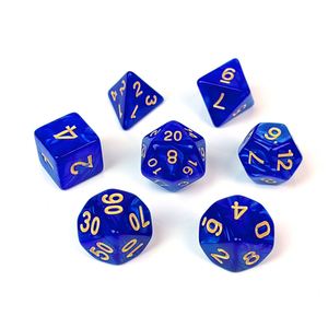 Juego de 7 Dados Poliédricos de Acrílico con Núcleo Líquido, Color Azul, para Juegos de Rol - Product Image 2
