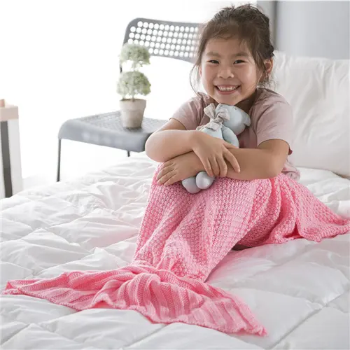Soft INS same style suitable for spring and autumn children's mermaid tail knitted blanket