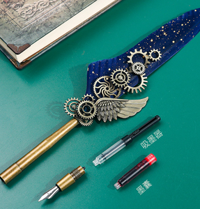 Stylo à plume de luxe décoratif avec plume, pour cérémonie de mariage, signature, logo personnalisé, papeterie souvenir, encre fluide, écriture professionnelle - Product Image 5