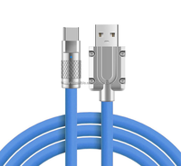 Câble adaptateur secteur USB C vers TYPE C en alliage de zinc en silicone liquide 120W Câble de charge rapide Câble de charge mural Android