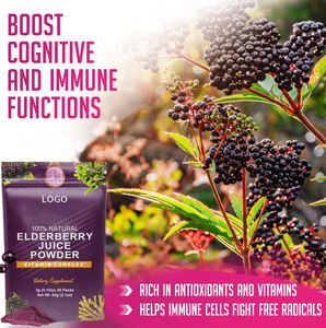 Poudre d'extrait de sureau personnalisée naturelle avec zinc et vitamine c 25% poudre de jus de sureau pour enfants et adultes - Product Image 4