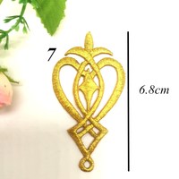 Yk294 Ruban brodé épais argent vieilli brillant, patch thermocollant en dentelle pour vêtements ethniques, costumes et robes DIY