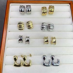 Boucles d'oreilles géométriques asymétriques irrégulières épaisses et uniques en or et boucles d'oreilles à clous en forme de goutte d'<span class=keywords><strong>eau</strong></span> en laiton - Product Image 3