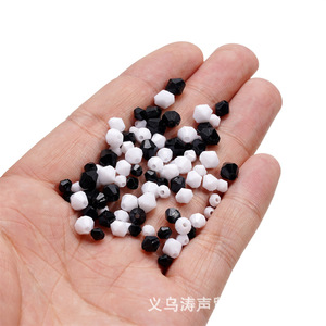 Cuentas de acrílico con forma de diamante de 4-8 mm, color negro, blanco y mixto, facetadas, para manualidades de joyería, suministros para proyectos hechos a mano para niños. - Product Image 4