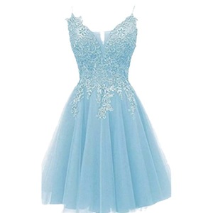 Nouvelle <span class=keywords><strong>Robe</strong></span> de Soirée Courte Personnalisée en Tulle avec Appliques de Dentelle, Élégante et Scintillante, Bretelles Fines, Idéale pour le Bal de Promo - Product Image 5