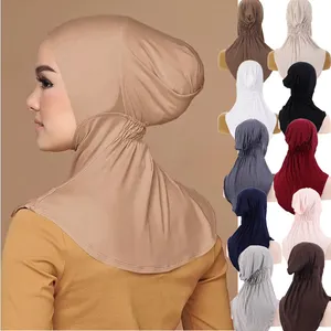 Stretch Underscap Over Neck Women Shawl Underscarf Jersey Inner Cap Hijab Under Scarf Ninja Hijab Musulman
