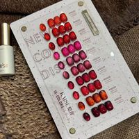 Kaishe Vernis à ongles œil de chat rouge 10 couleurs, rouge du Nouvel An, effet perles de verre, longue tenue, pour l'ouverture de salon de manucure, ensemble œil de chat rouge