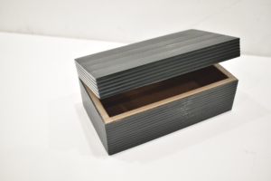 Luxury <b>Black</b> Ribbed Decorative Storage Box with Lid Modern Resin Organizer for Jewelry Keepsakes & Home Decor at Best Price - Product Image 4