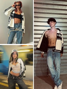 Abrigos OEM de diferentes estaciones para hombre, chaqueta personalizada para correr, bombardero bordada de satén, ropa para hombre, chaqueta cortavientos de béisbol para correr - Product Image 5